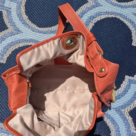 Htf Coach Bleecker Street Haversack Orange Leather 13776! Rare! - Picture 9 of 12